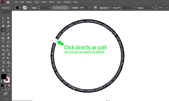 Ez Tip How To Properly Write Text On A Circle In Adobe Illustrator