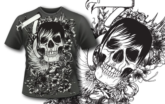 Skull T-shirt design 110 1