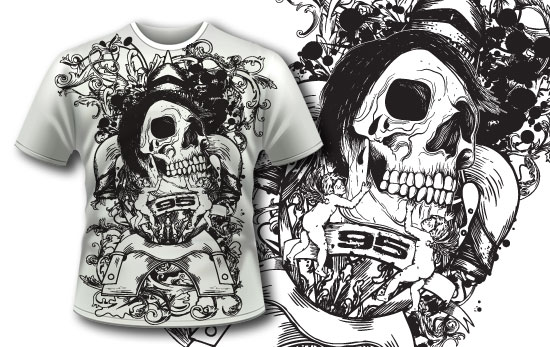 Skull T-shirt design 111 1