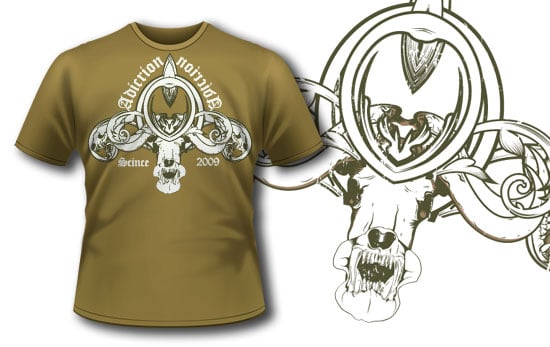 Skull animal T-shirt design 130 1