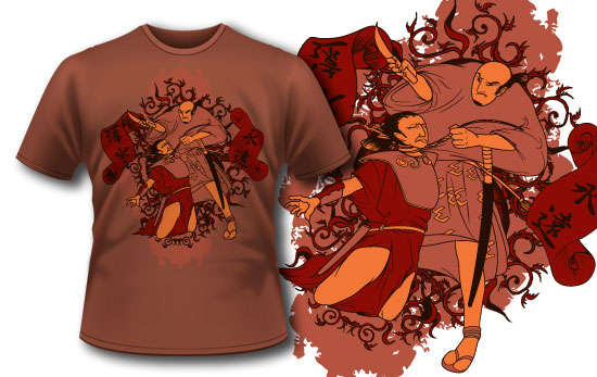 Samurai T-shirt design 136 1
