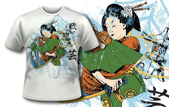 Geisha T-shirt design 139 1