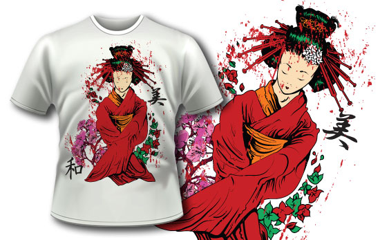 Geisha T-shirt design 140 1