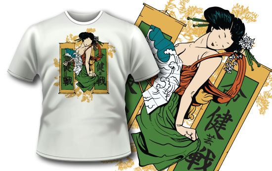 Geisha T-shirt design 142 1