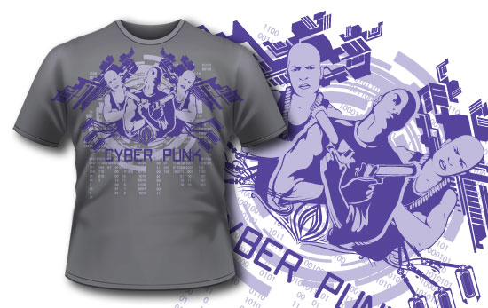 Cyber punk T-shirt design 146 1
