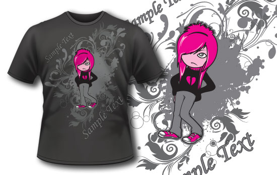 Emo girl T-shirt design 86 1