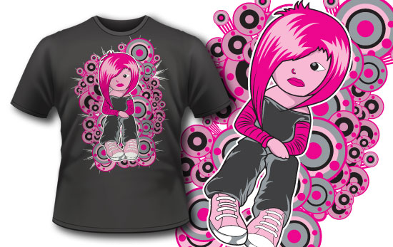 Emo girl T-shirt design 87 1