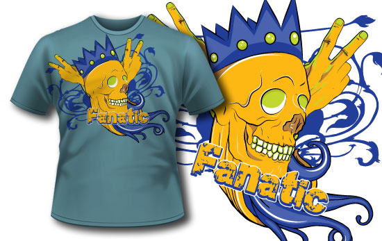 Fanatic skull T-shirt design 92 1
