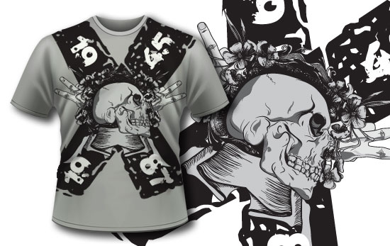 Sangre skull T-shirt design 95 1