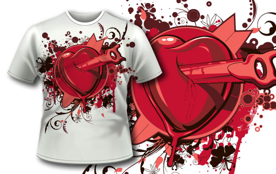 Heart T-shirt design 53 1