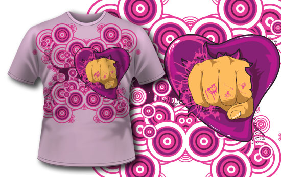 Heart fist T-shirt design 65 1