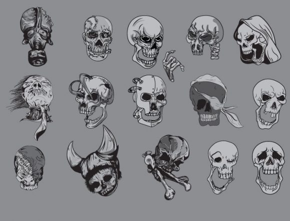 Skulls vector pack 1 2