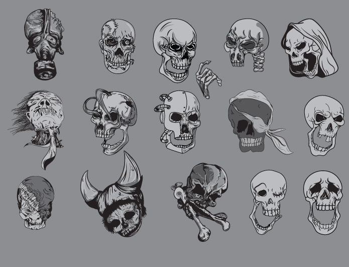 Skull Vector Pack 1 | Vector Clipart| pirate skull