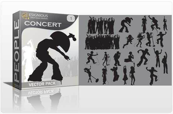 Concert silhouettes vector pack 1
