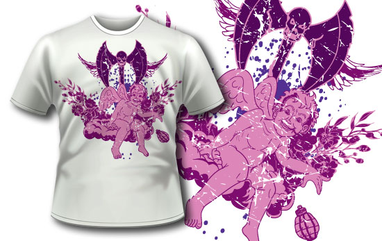 Pink angel T-shirt design 40 1