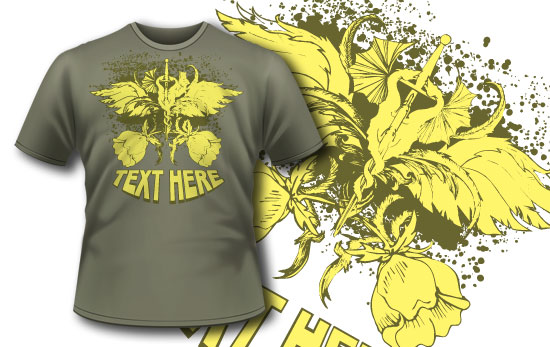 Yellow wings T-shirt design 25 1