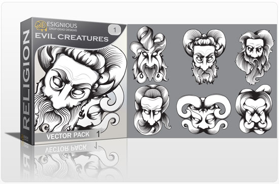 Evil creatures vector pack 1