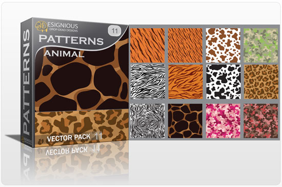 Seamless patterns vector pack 11 animal print 1