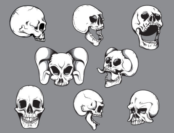 Skulls vector pack 10 2