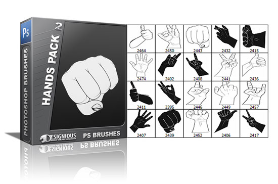 Hands brushes pack 2 1