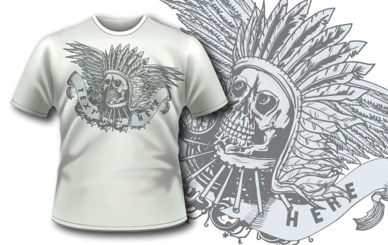 Indian skull T-shirt design 20 1