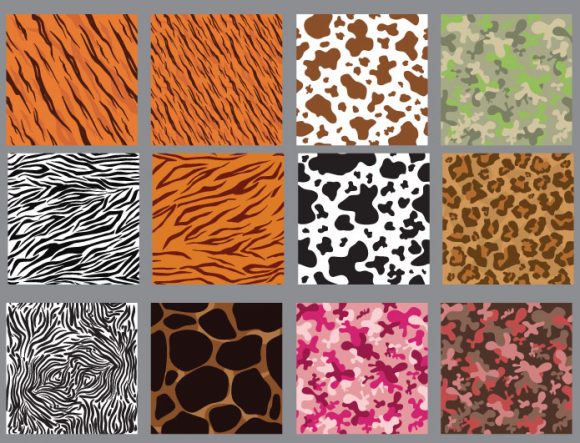 Seamless patterns vector pack 11 animal print 2