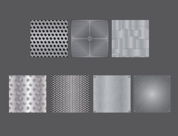 Seamless patterns vector pack 12 metal 2