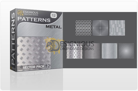 Seamless patterns vector pack 12 metal 1