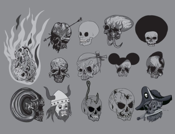 Skulls vector pack 2 2