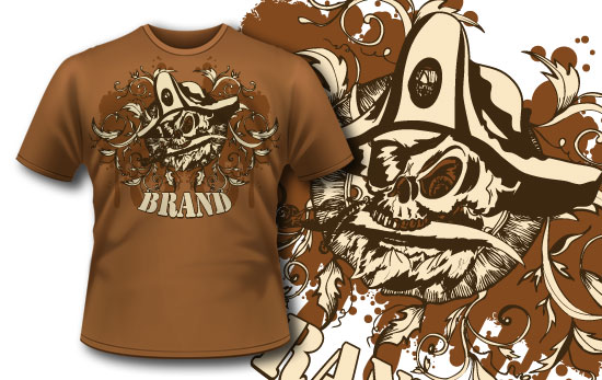 Pirate skull T-shirt design 31 1