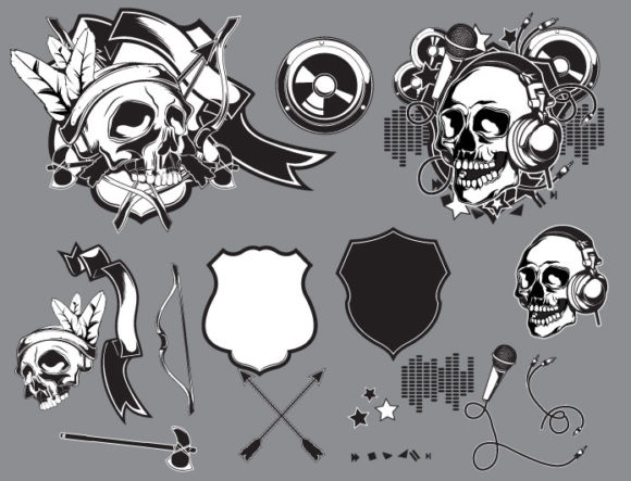 Skull vector pack 15 2