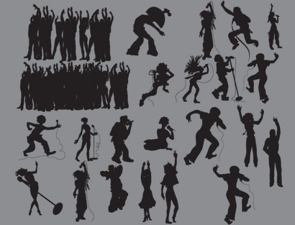 Concert silhouettes vector pack 2