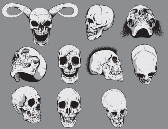 Skulls vector pack 6 2