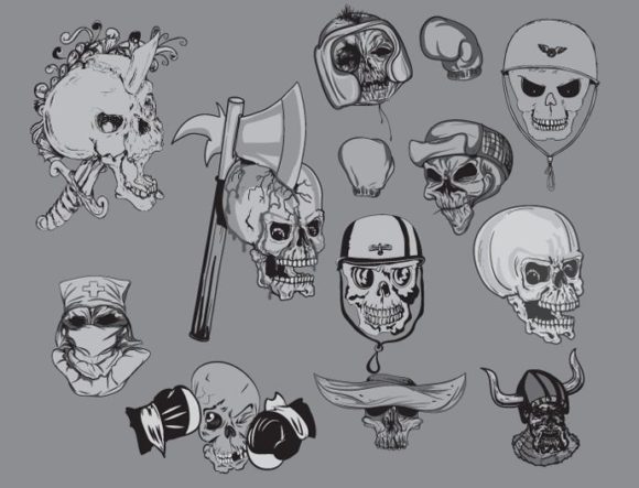 Skulls vector pack 4 2