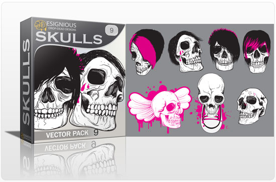 Skulls vector pack 9 1