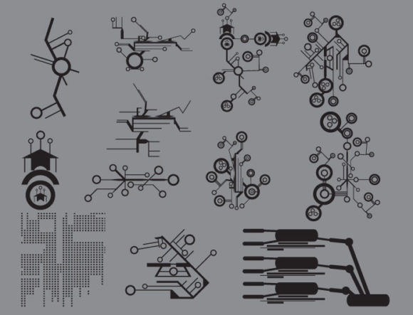 Tech shapes vector pack 2