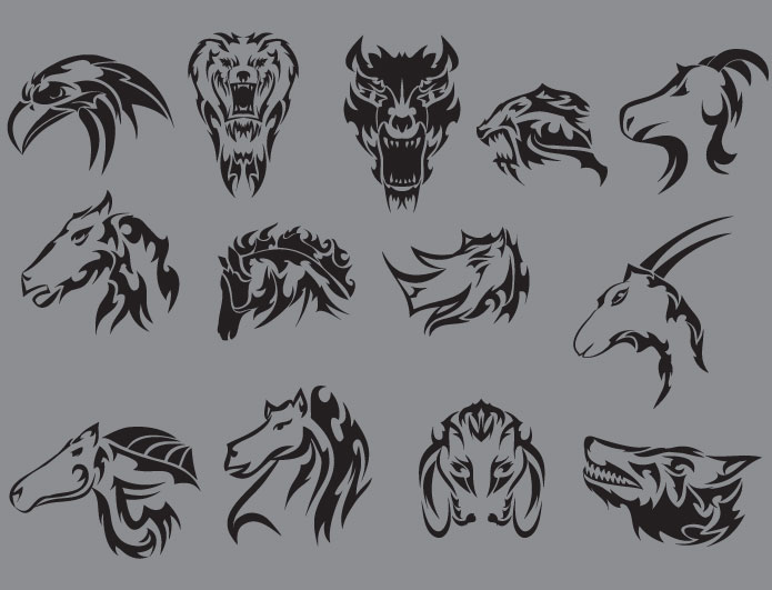 Tribal Vector Pack 11 Animals |Tribal Animals Vector | Royalty Free ...