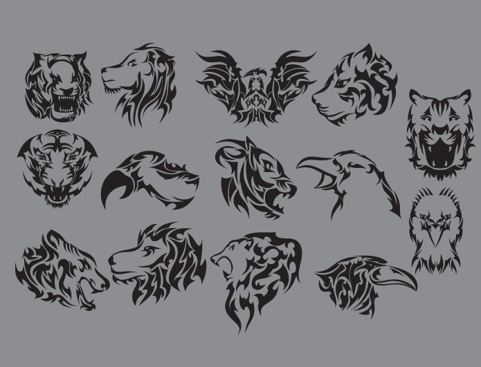 Tribal Vector Pack 8 Animals | Vector Tribal Animals | Royalty Free ...