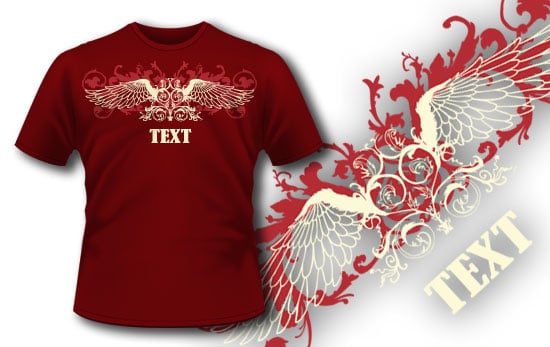 Flaming wings T-shirt design 17 1