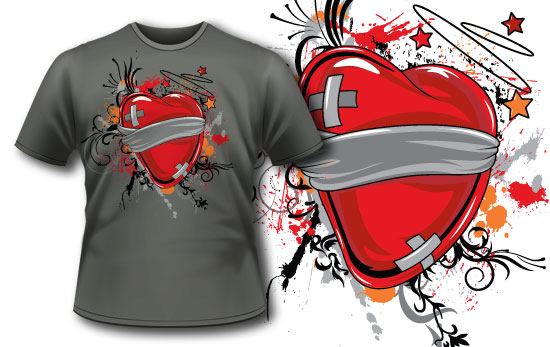 Bandaged heart T-shirt design 58 1