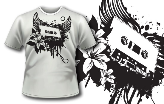T-shirt design 157 tape with wings 1