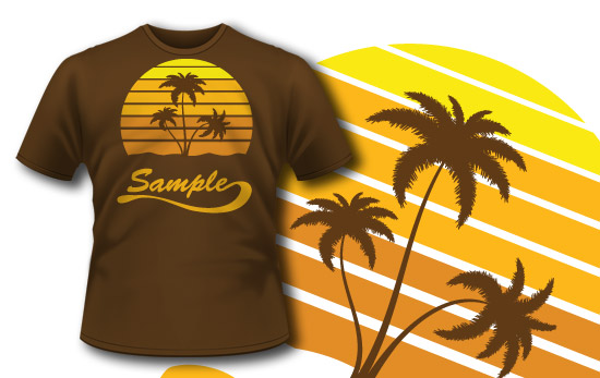 T-shirt design 159 tropical sunrise 1