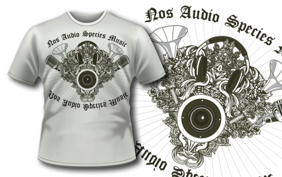 T-shirt design 170 music power 1