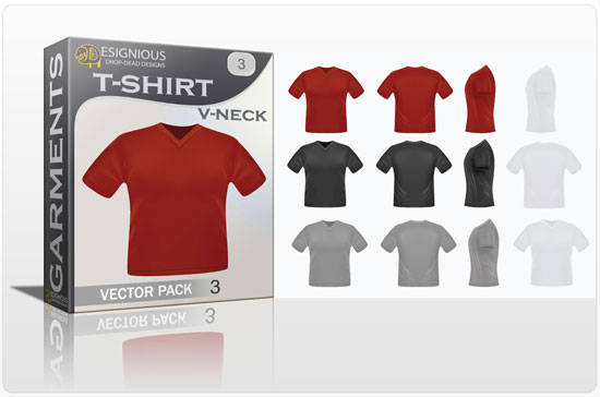 T-shirt v-neck garments vector pack 1 1