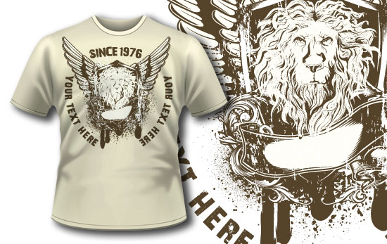 Brave lion T-shirt design 179 1