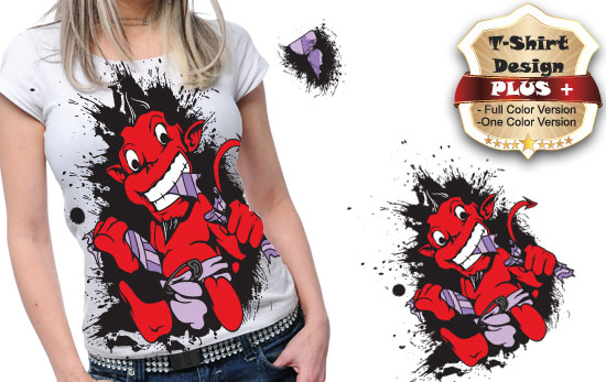 Red monster T-shirt design plus 10 1
