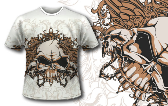 Skull T-shirt design 190 1