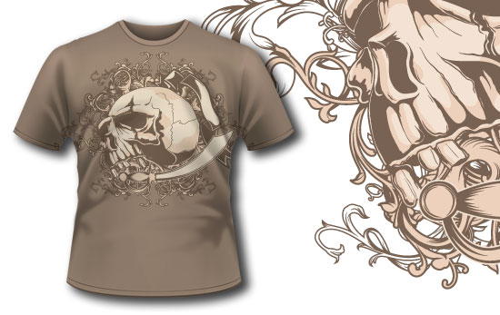 Skull T-shirt design 206 1