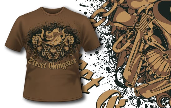 Street gangster T-shirt design 209 1
