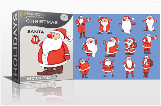 Christmas vector pack 7 santa 1